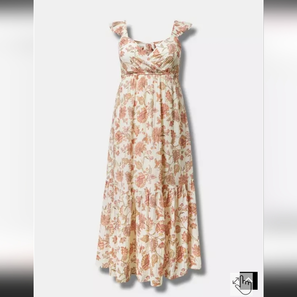 torrid Floral Cream and Pink Maxi Dress - Picture 7 of 9